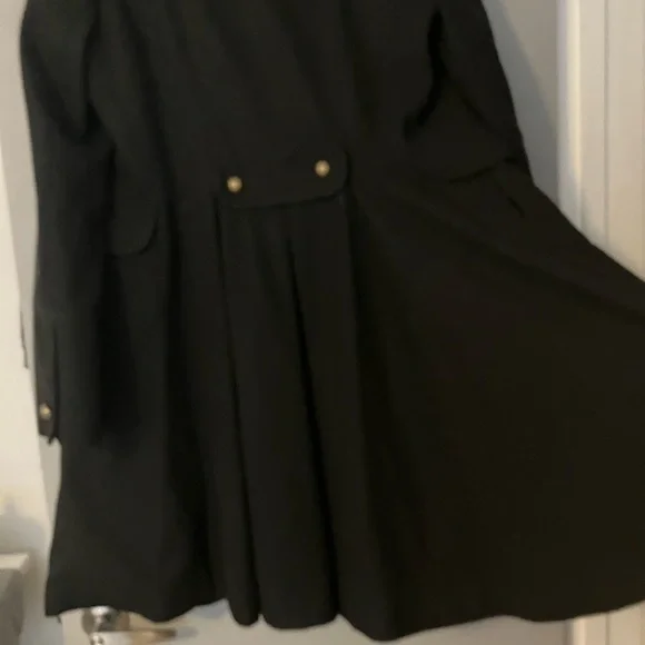Tahari Black Wool Double-breasted Military Wool Coat Black 12   🎀 FIRM - Picture 9 of 14